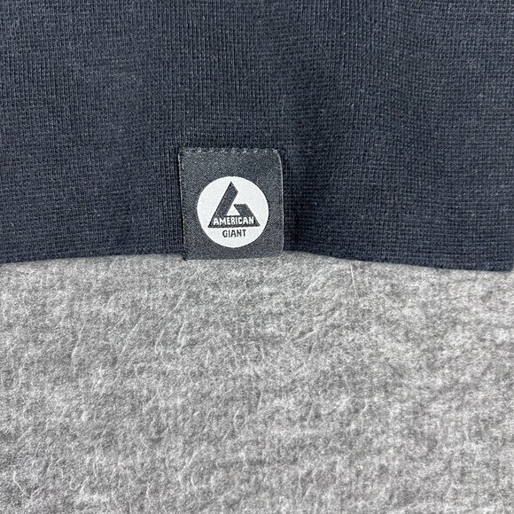 American Giant Men's Full Zip Black Moto Heavy Sweatshirt Jacket XL Made In USA - Picture 3 of 6